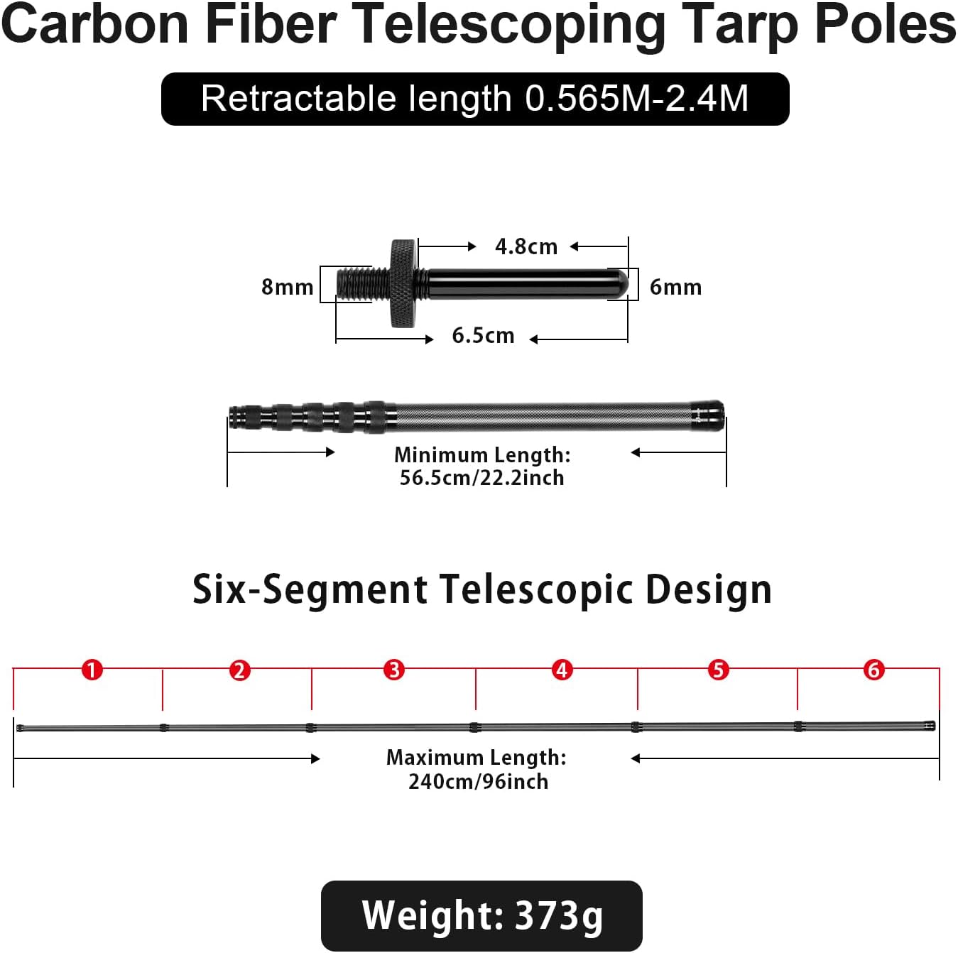Carbon Fiber Telescoping Tarp Poles