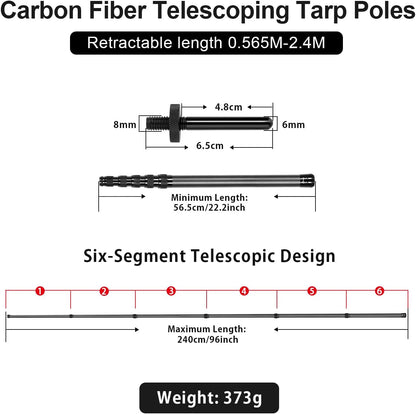 Carbon Fiber Telescoping Tarp Poles